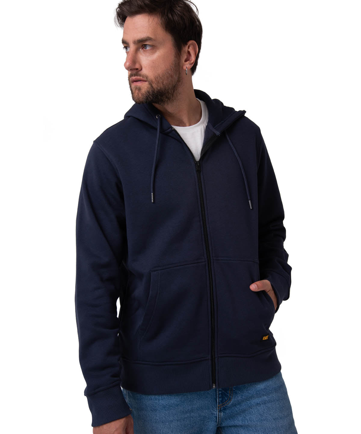 Saco Fleece Cat Patch Ful Para Hombre Color Azul-1