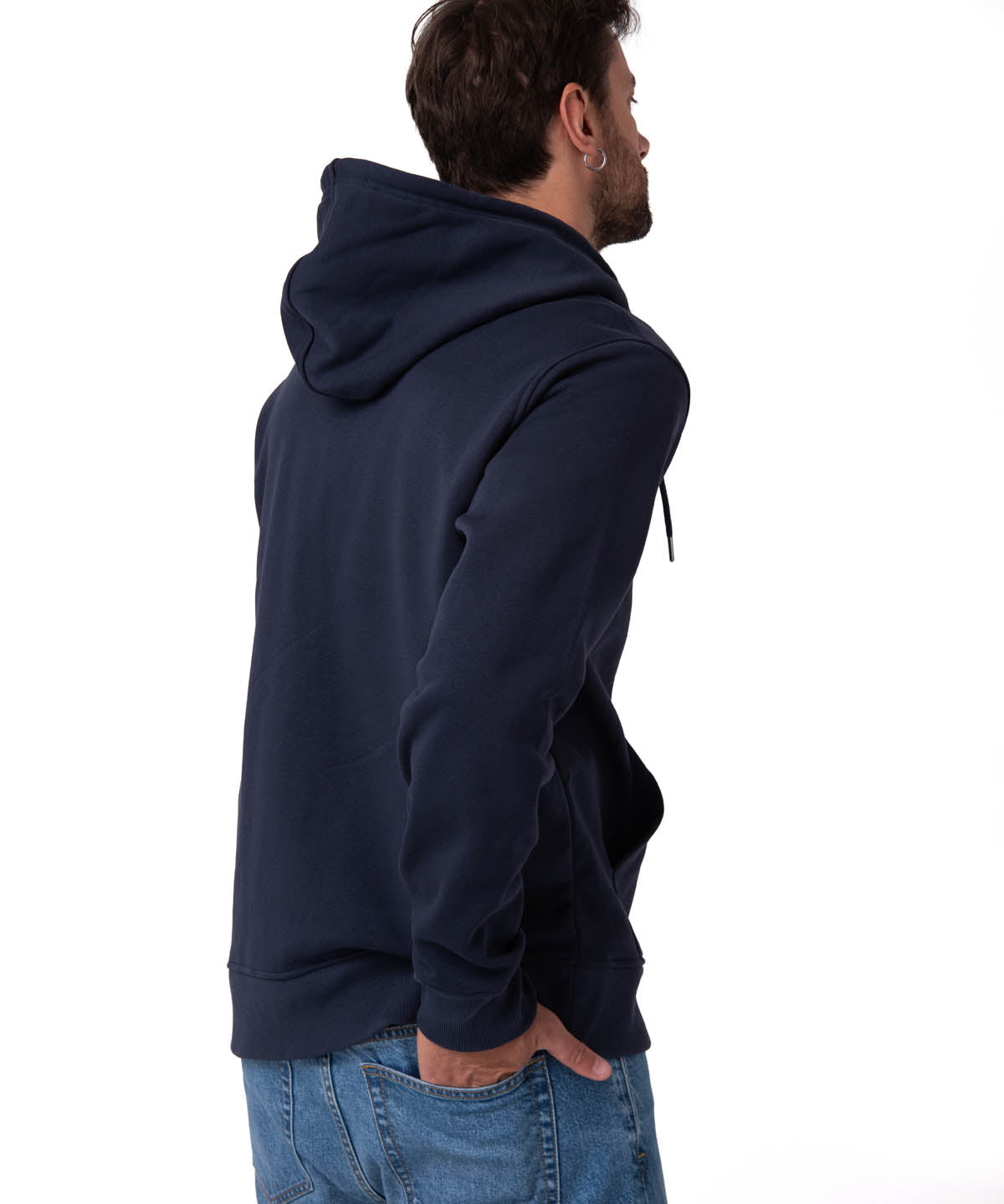 Saco Fleece Cat Patch Ful Para Hombre Color Azul-2