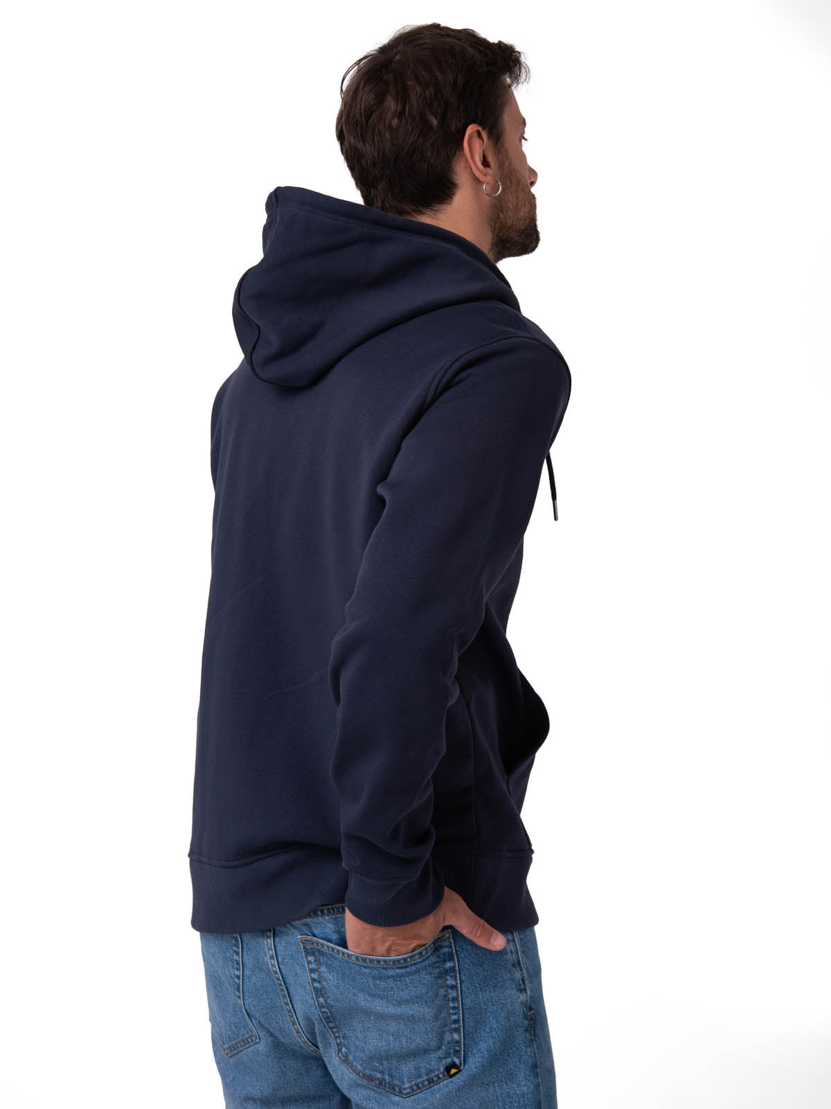 Saco Fleece Cat Patch Ful Para Hombre Color Azul-2
