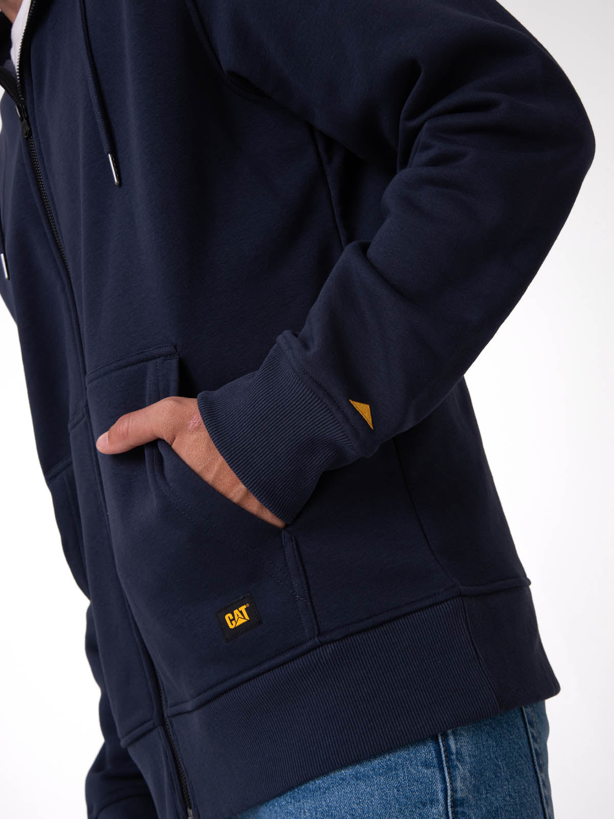 Saco Fleece Cat Patch Ful Para Hombre Color Azul-3