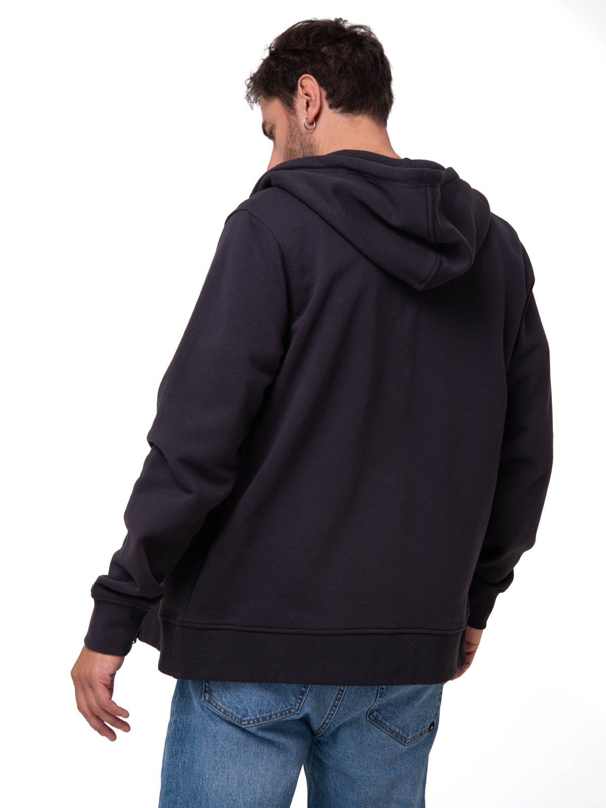 Saco Fleece Cat Patch Ful Hombre Color Negro-2