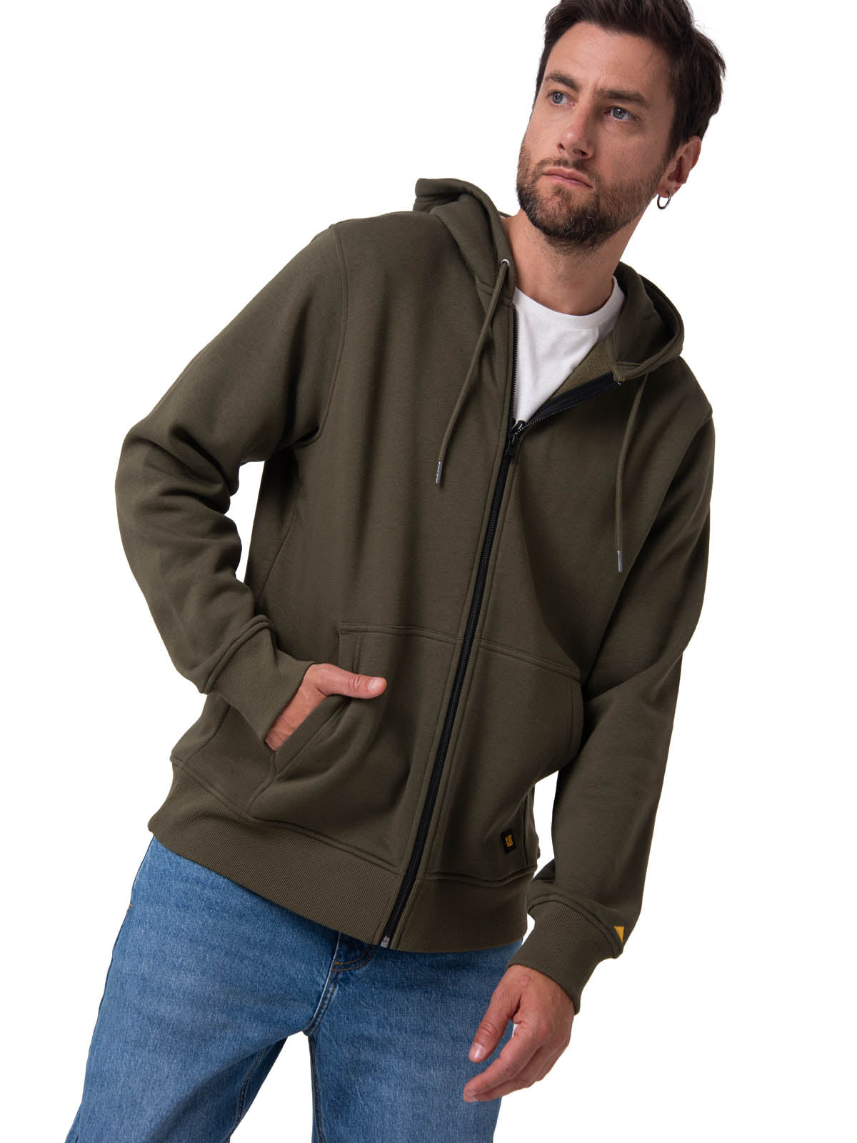 Saco Fleece Cat Patch Ful Hombre Color Verde-1