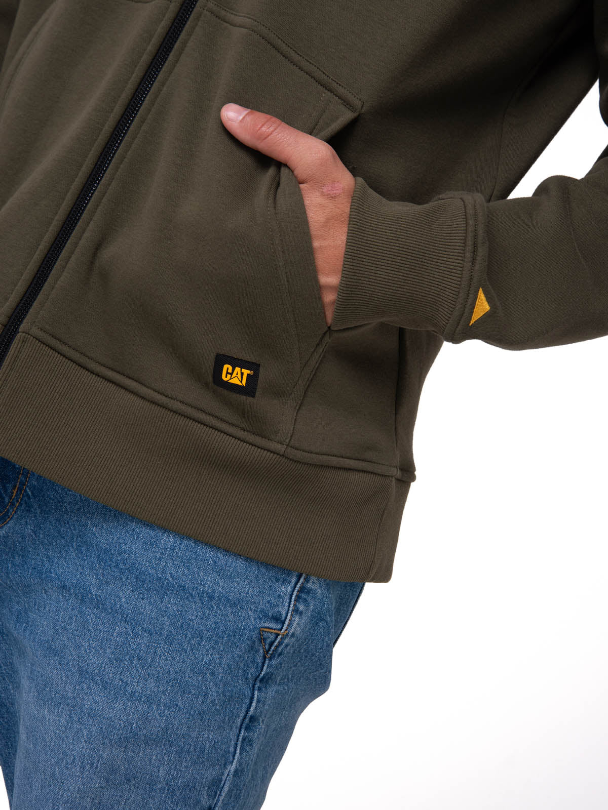 Saco Fleece Cat Patch Ful Hombre Color Verde-4