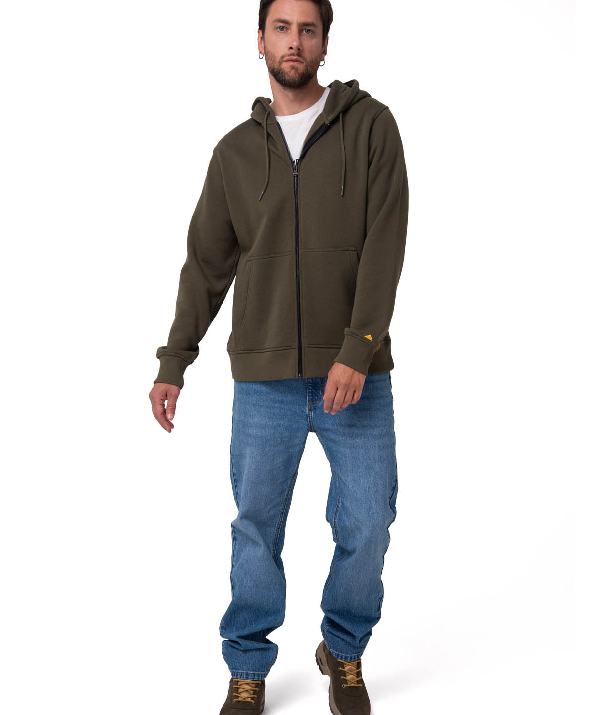 Saco Fleece Cat Patch Ful Hombre Color Verde-5