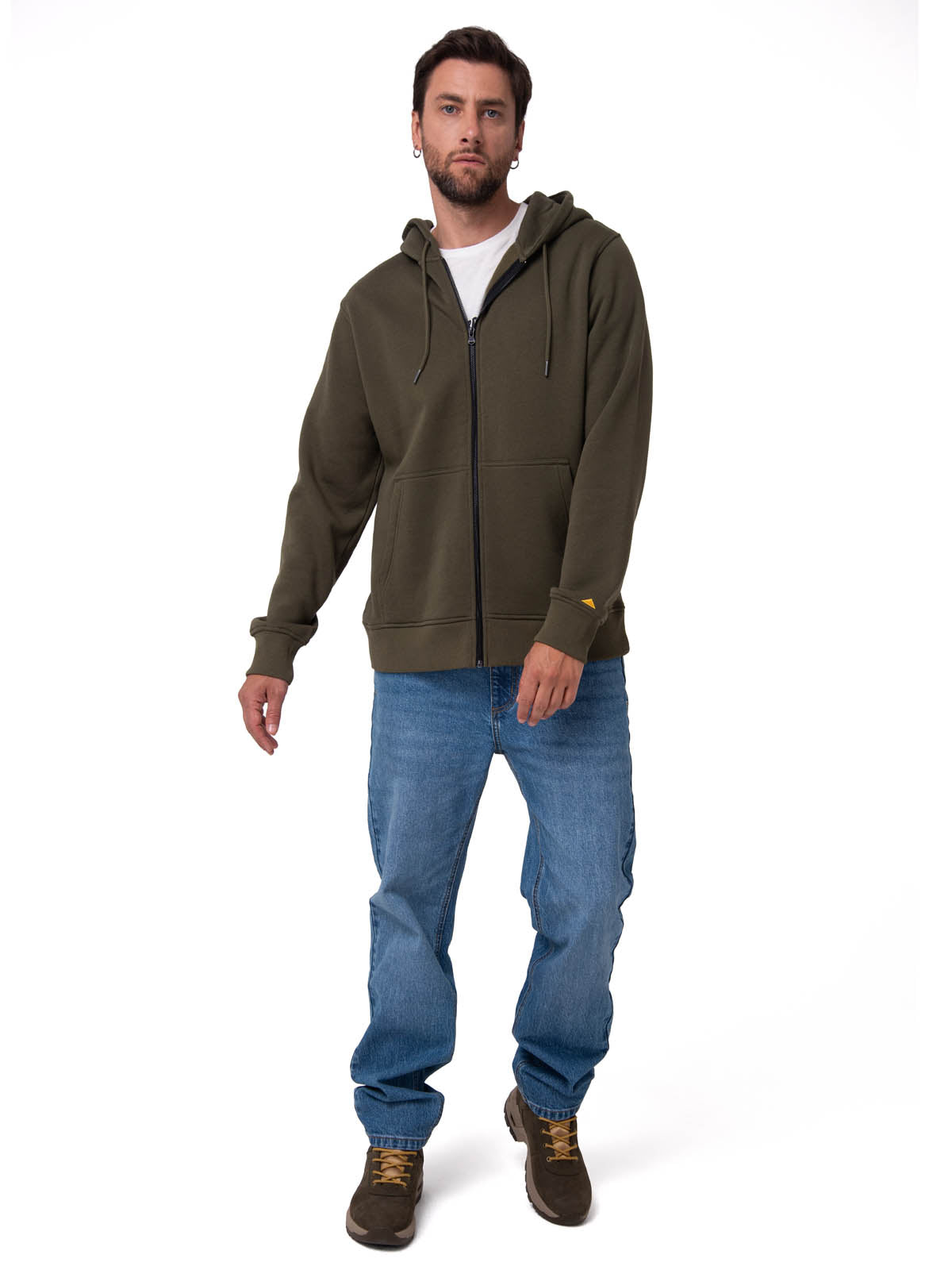 Saco Fleece Cat Patch Ful Hombre Color Verde-5