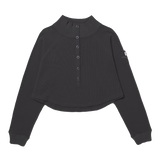 Saco Waffle Pull Over Para Mujer Color Negro