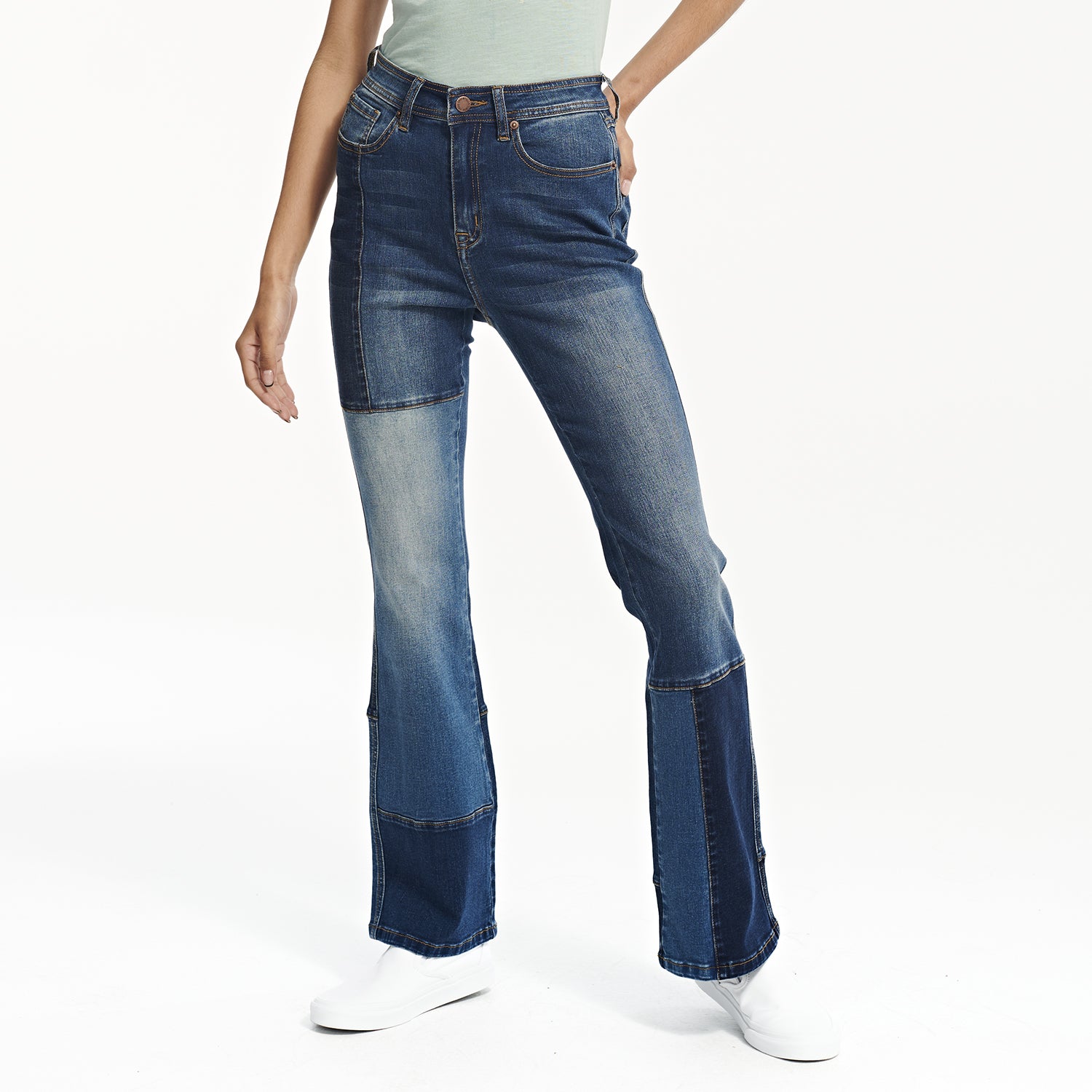Pantalón Mended Heart Patch F Para Mujer Color Azul-1