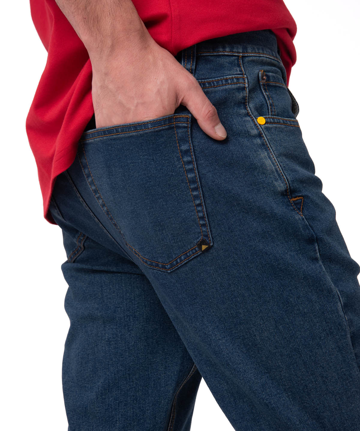 Jeans Triblend Stretch Den Para Hombre Color Gris-4