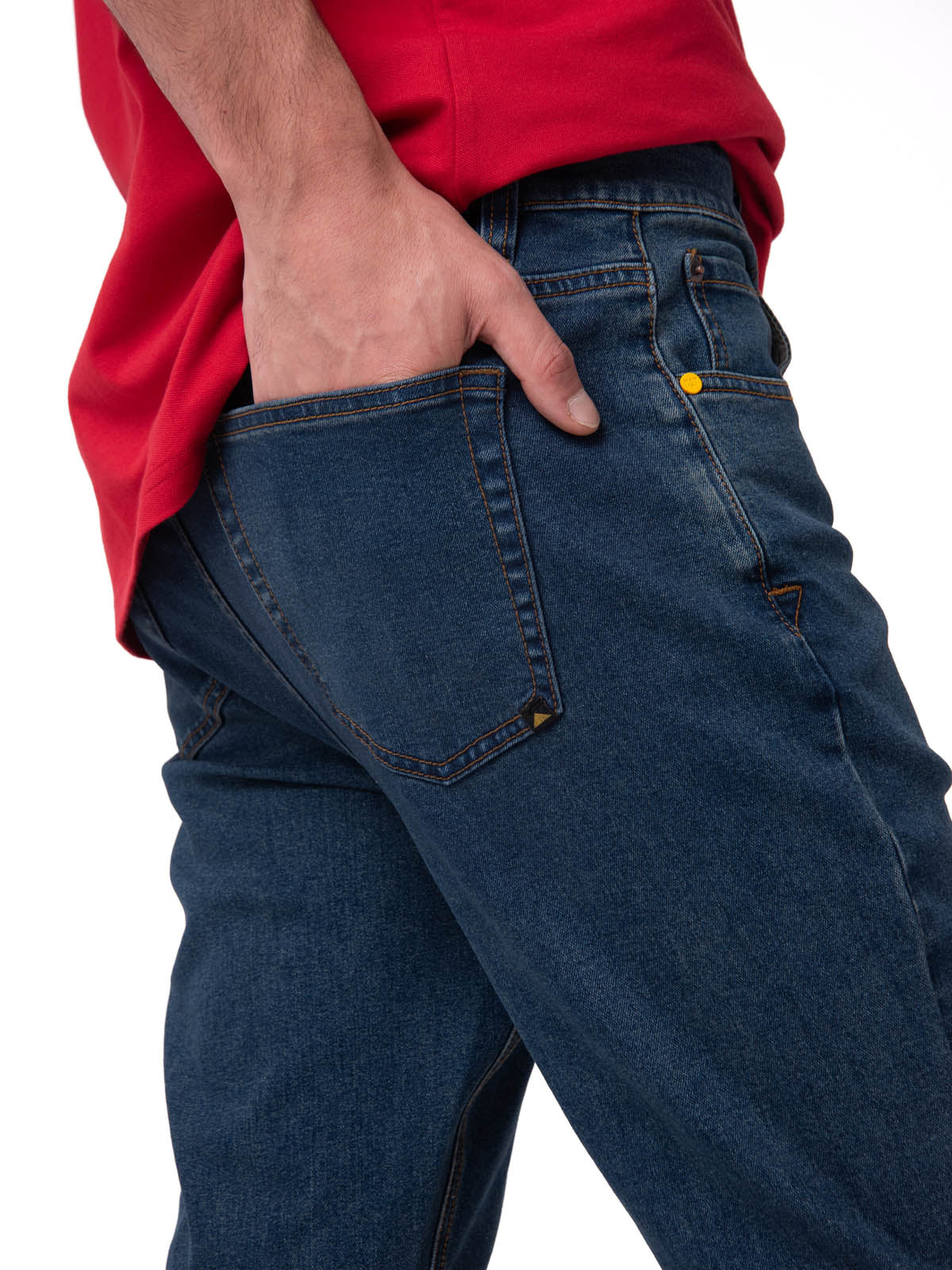 Jeans Triblend Stretch Den Para Hombre Color Gris-4