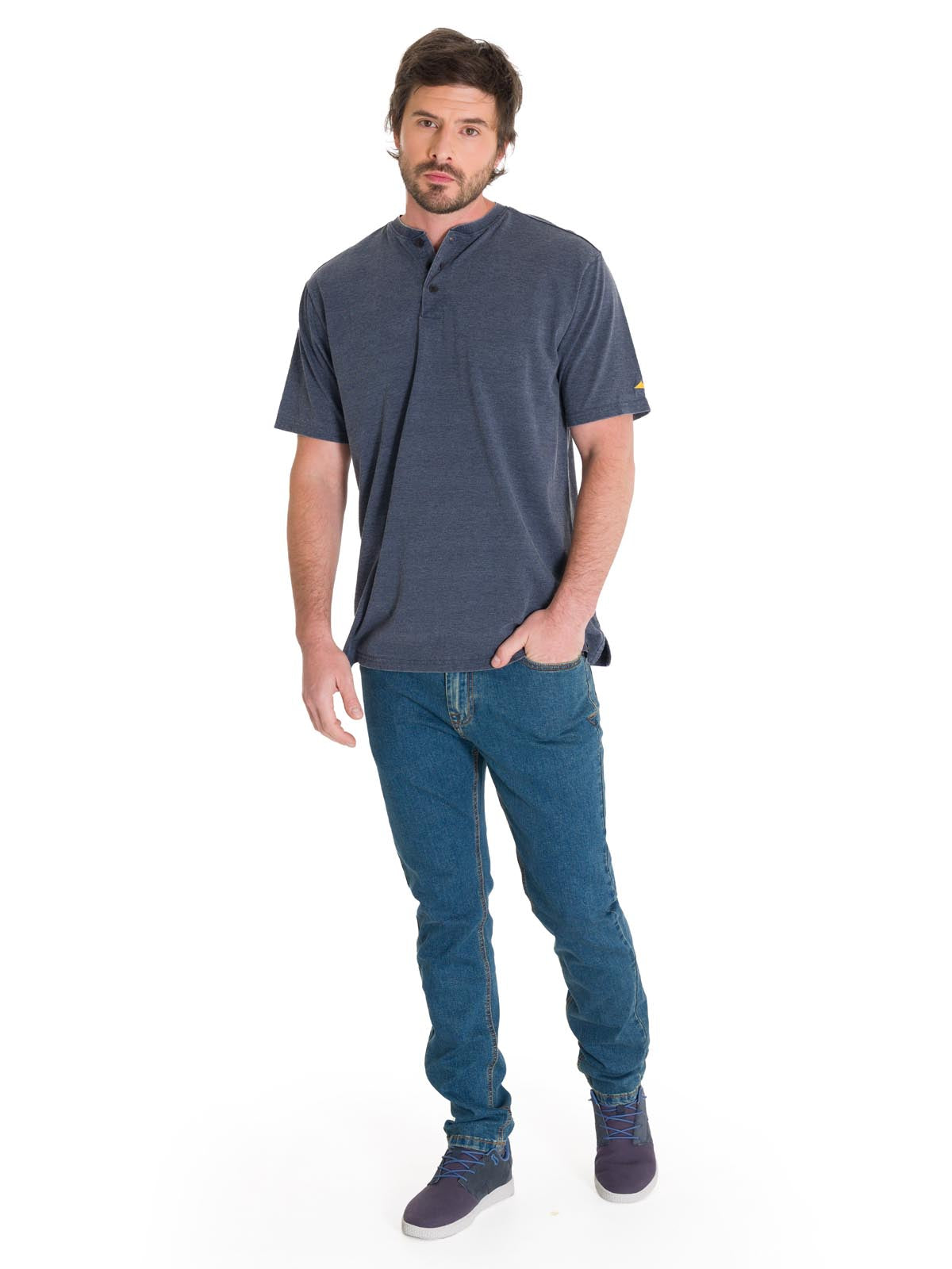 Jeans Triblend Stretch Den Para Hombre Color Gris-6