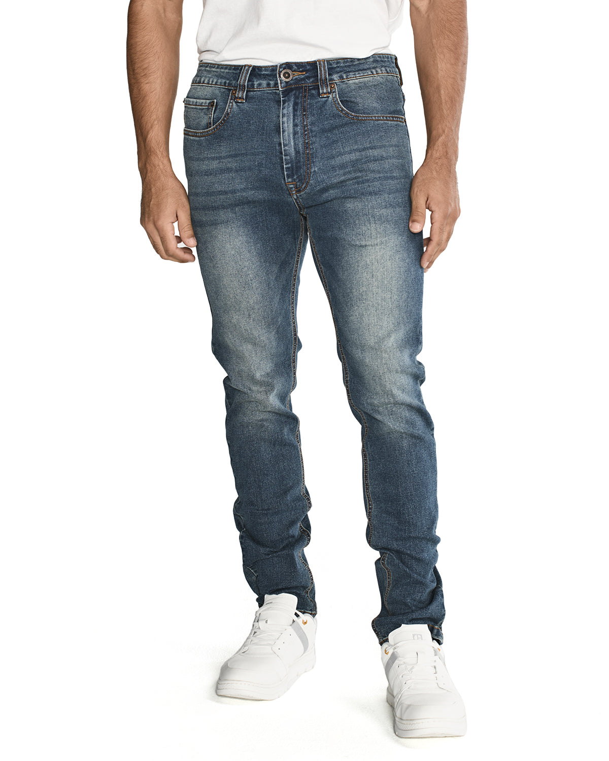 Jeans Triblend Stretch Den Para Hombre Color Gris-4