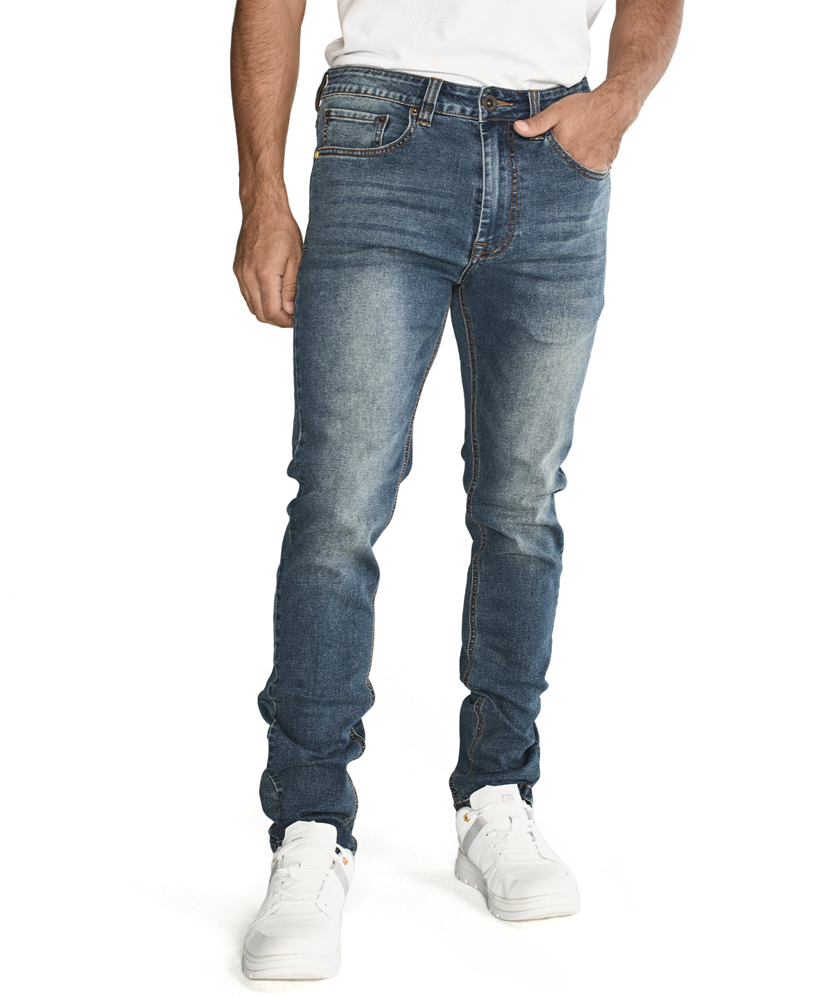 Jeans Triblend Stretch Den Para Hombre Color Gris-5