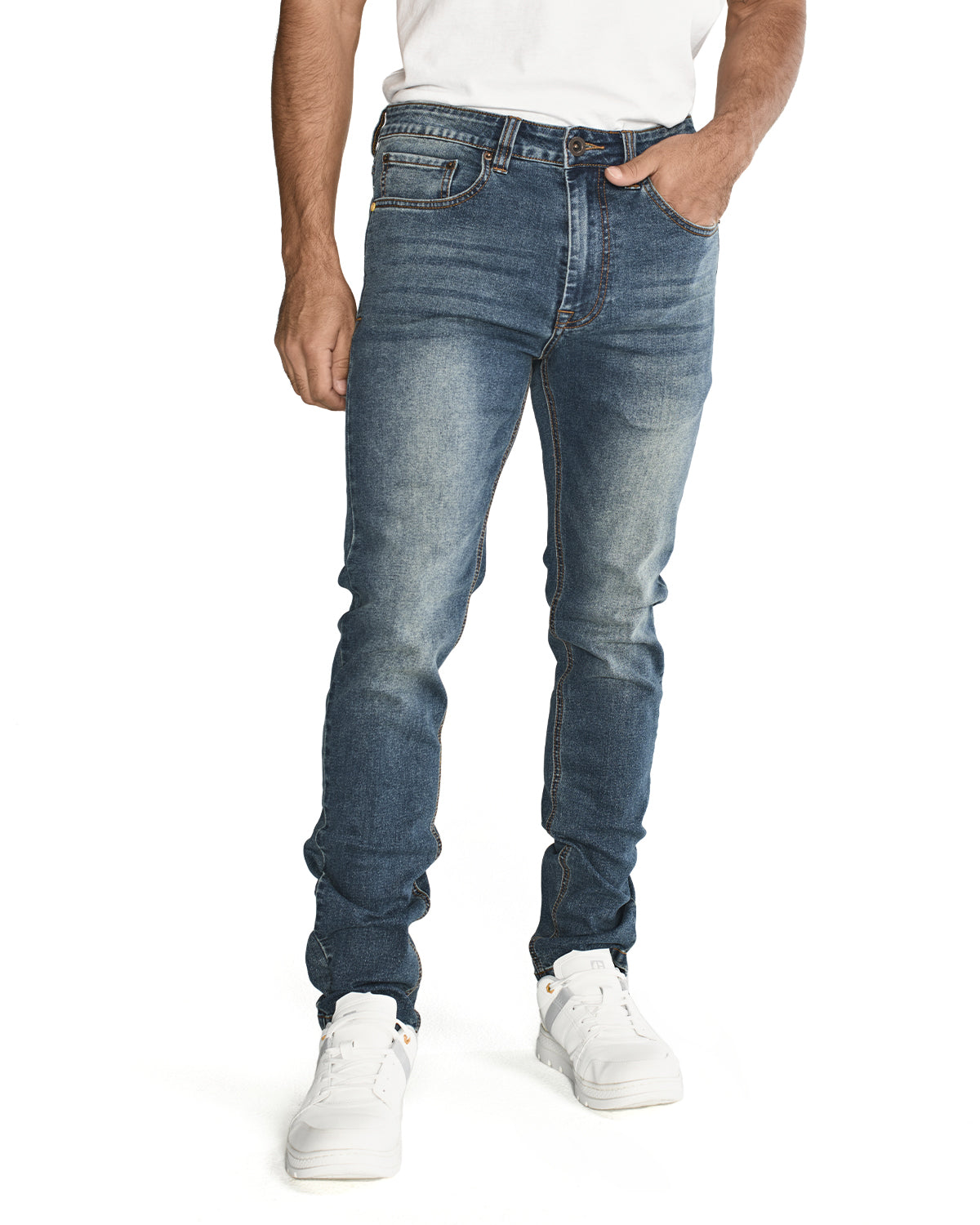 Jeans Triblend Stretch Den Para Hombre Color Gris-5