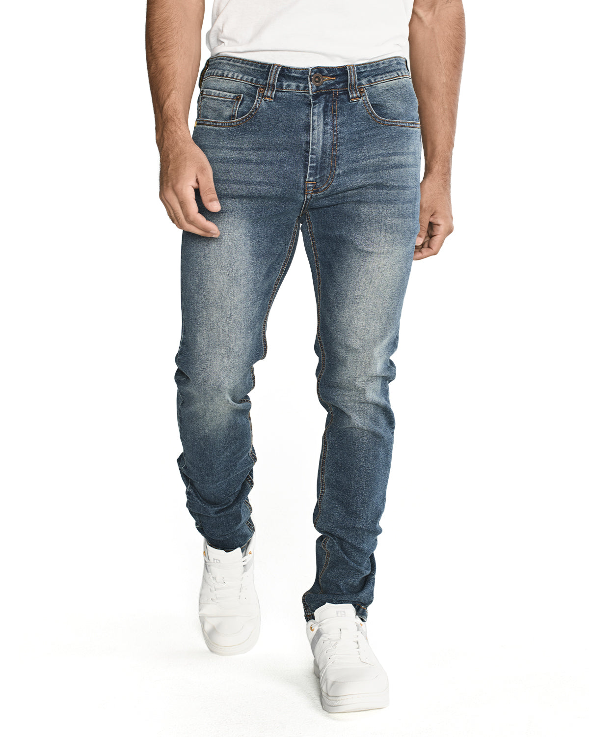 Jeans Triblend Stretch Den Para Hombre Color Gris-6