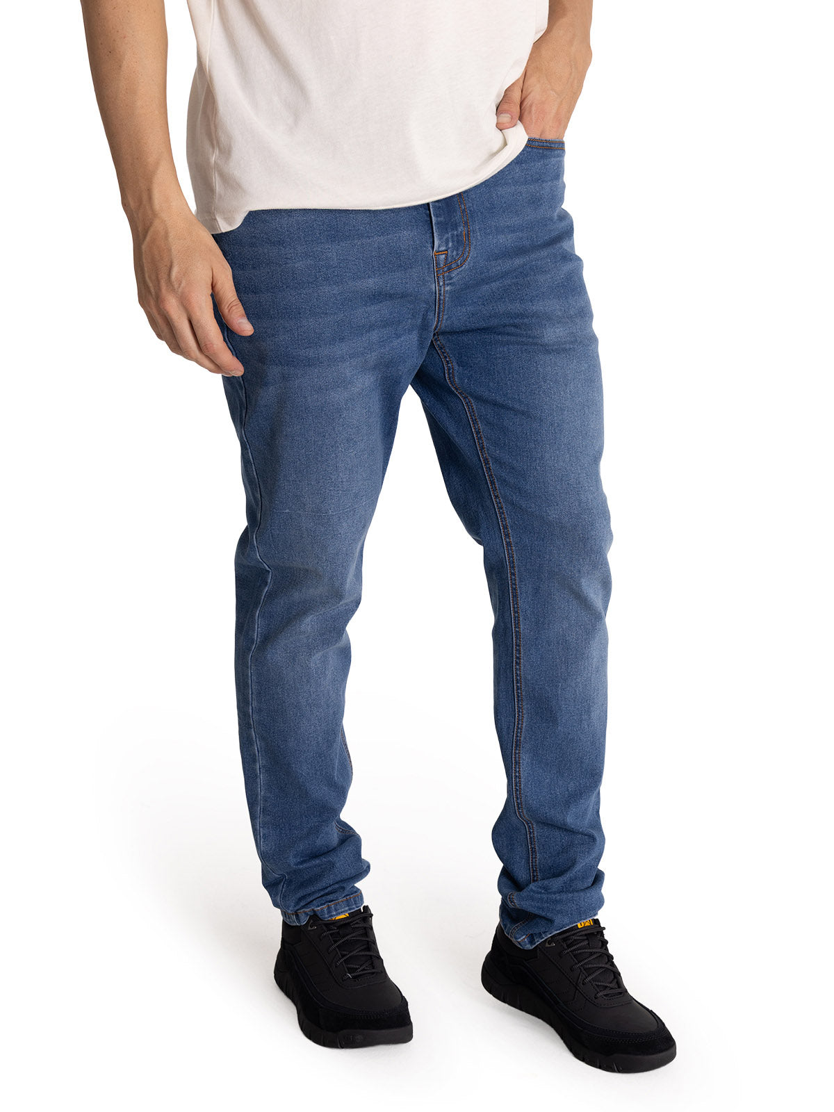 Jeans Triblend Stretch Den Para Hombre Color Azul-1