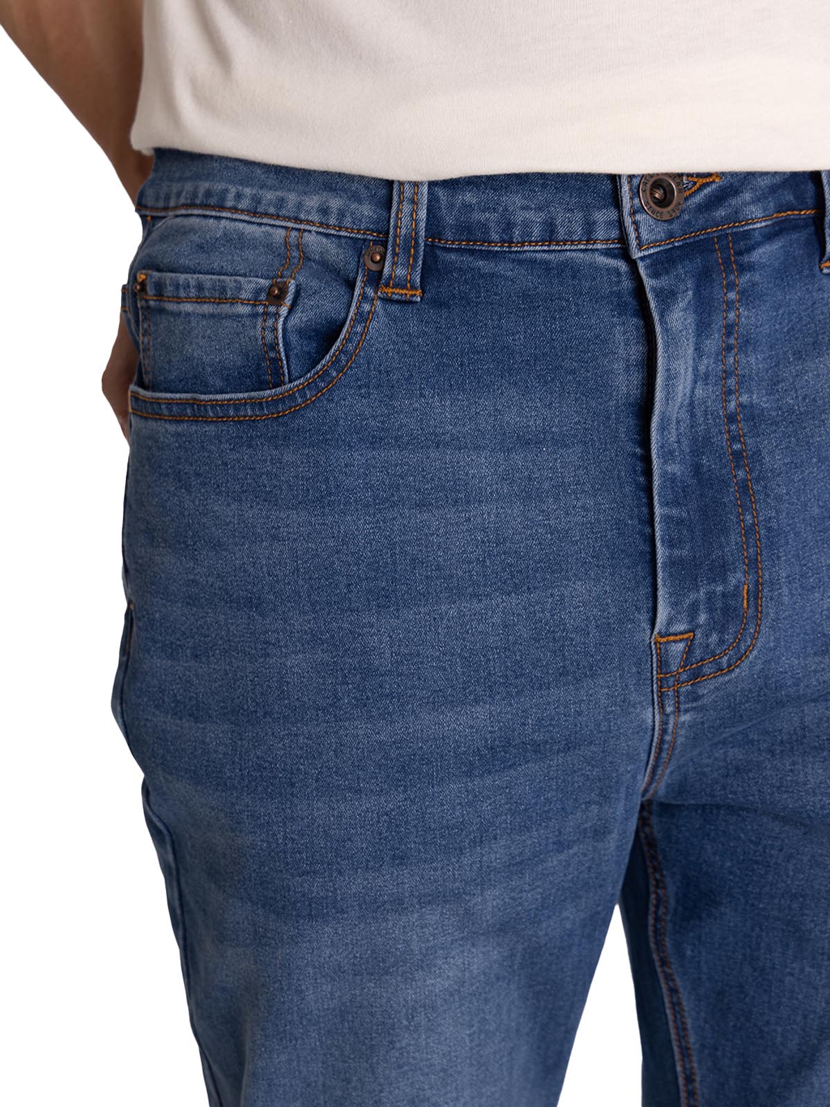 Jeans Triblend Stretch Den Para Hombre Color Azul-4