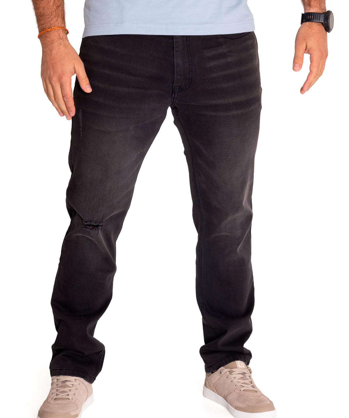 Jeans Triblend Stretch Den Para Hombre Color Gris-1