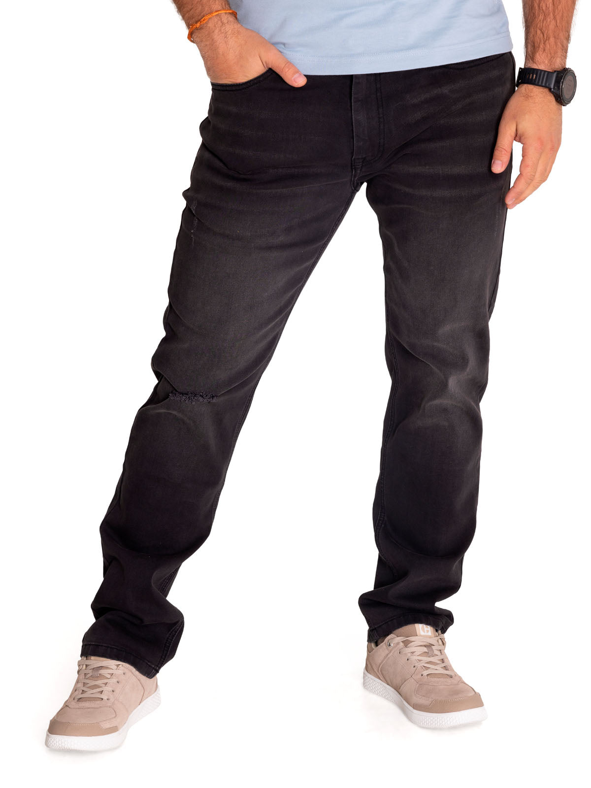 Jeans Triblend Stretch Den Para Hombre Color Gris-2