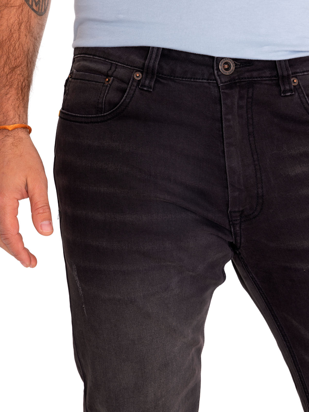 Jeans Triblend Stretch Den Para Hombre Color Gris-4