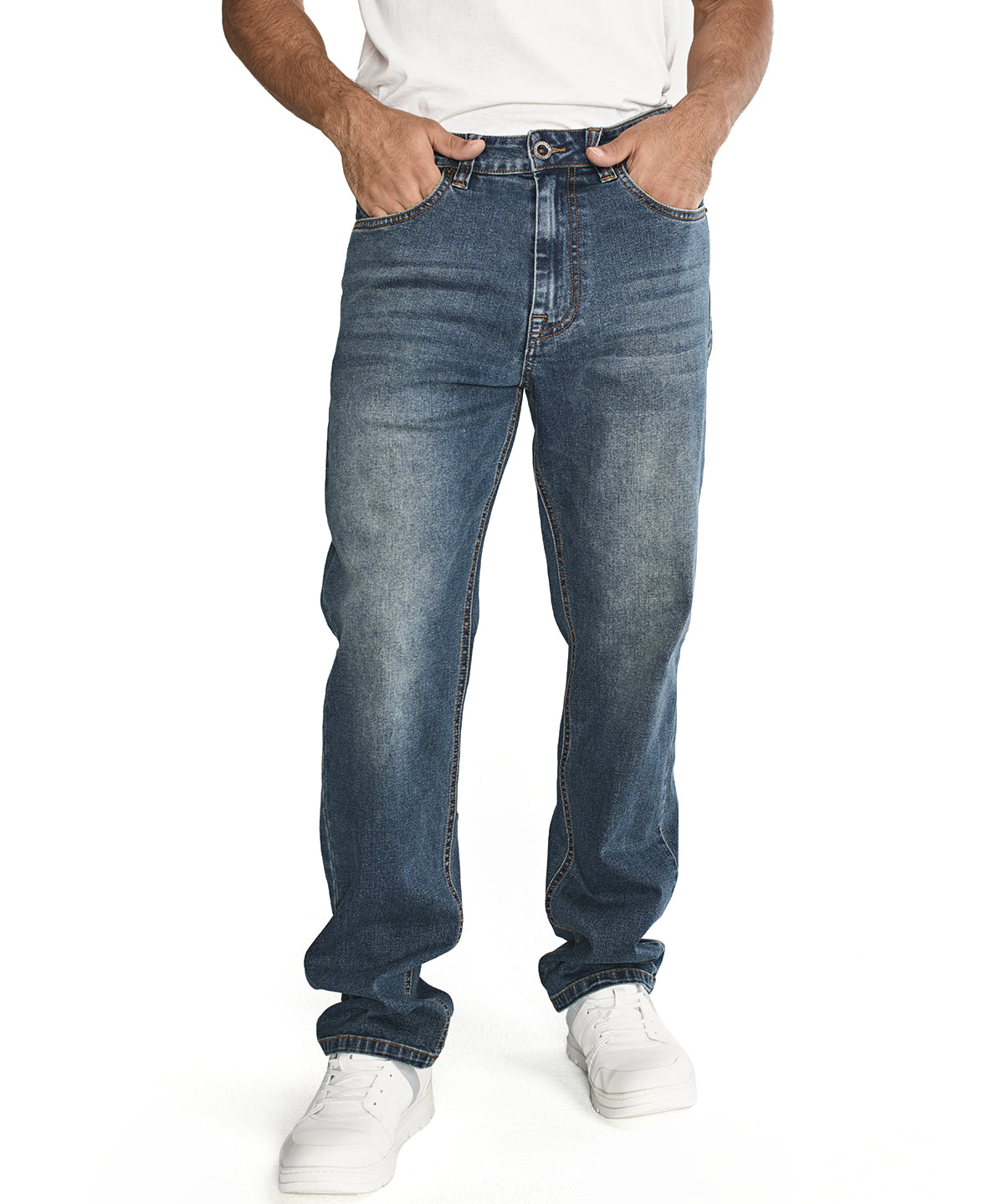 Jeans Triblend Stretch Den Para Hombre Color Gris-4