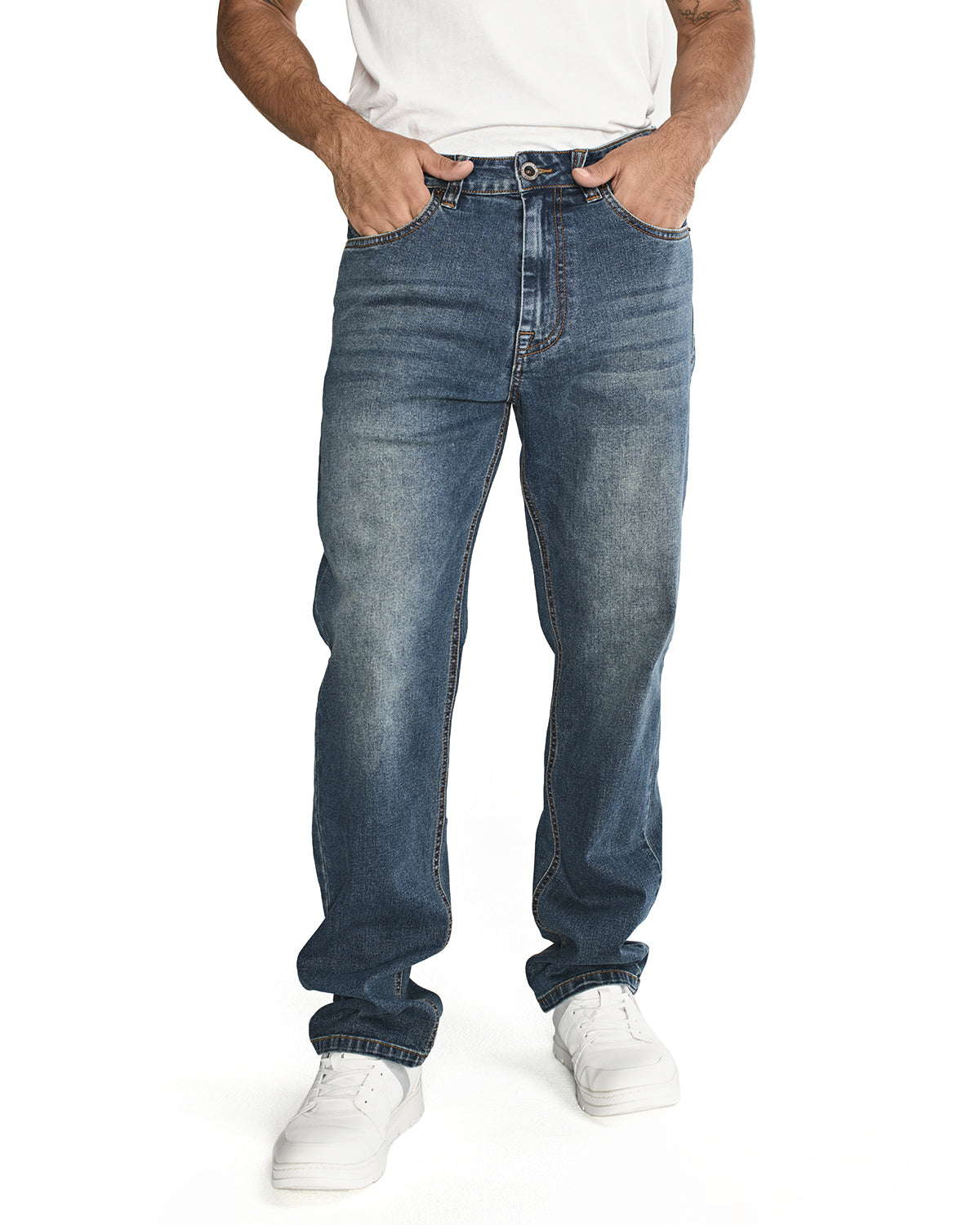 Jeans Triblend Stretch Den Para Hombre Color Gris-4