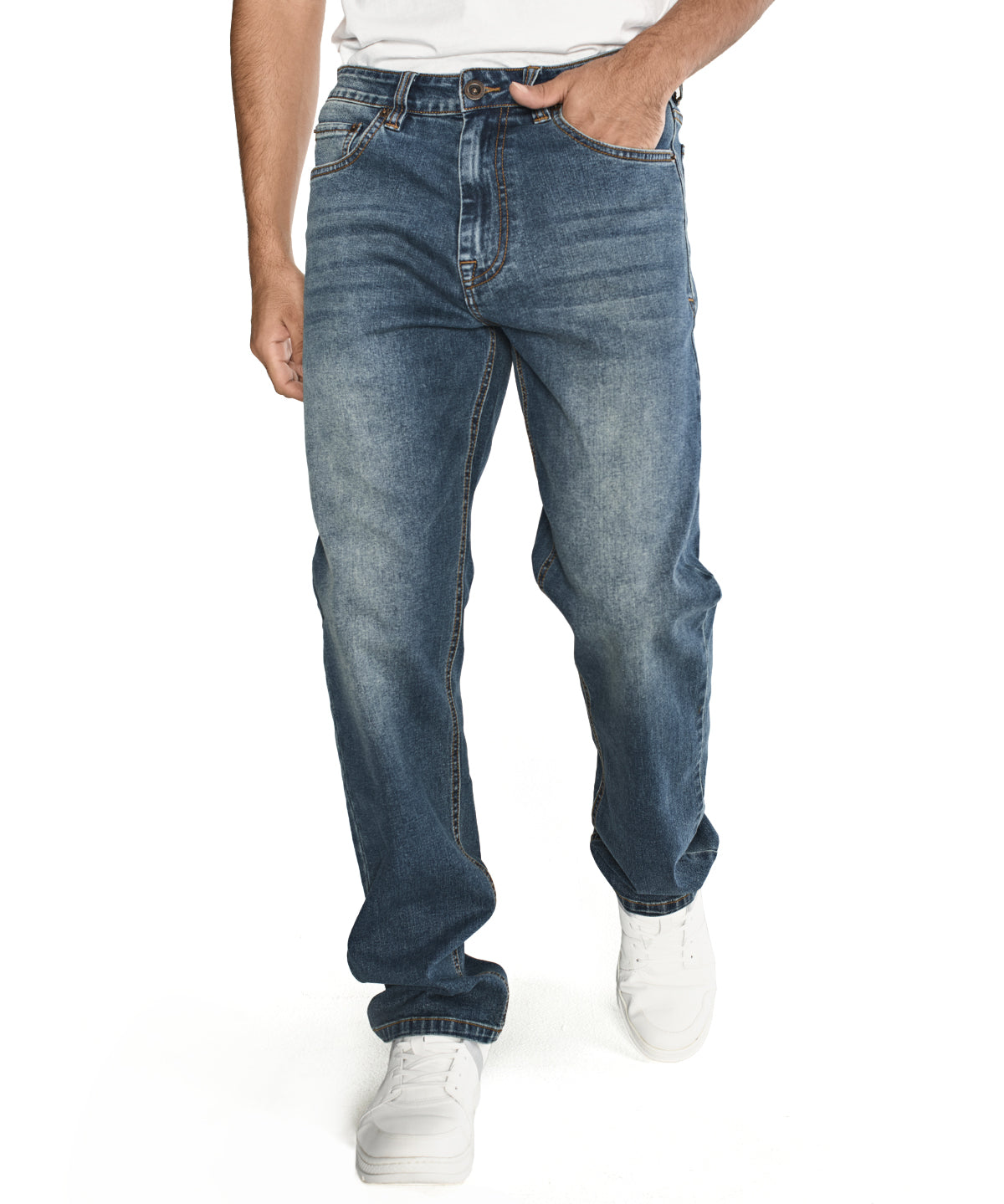 Jeans Triblend Stretch Den Para Hombre Color Gris-5