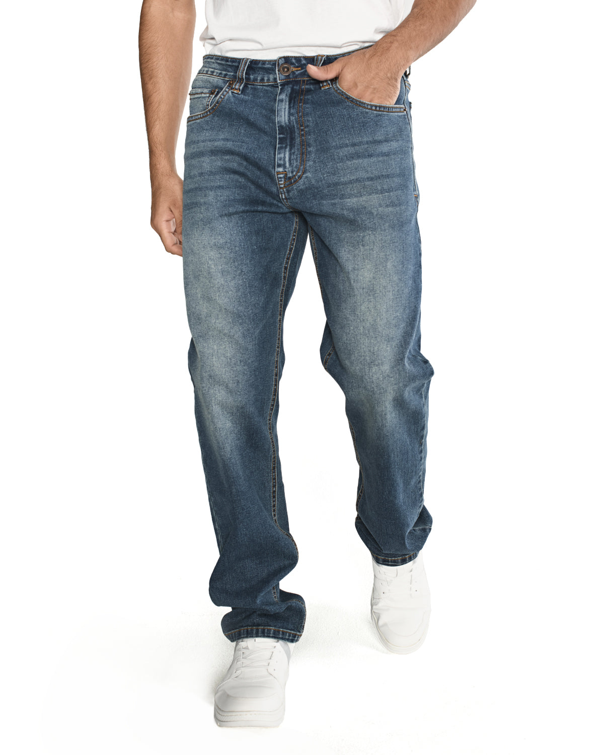 Jeans Triblend Stretch Den Para Hombre Color Gris-5