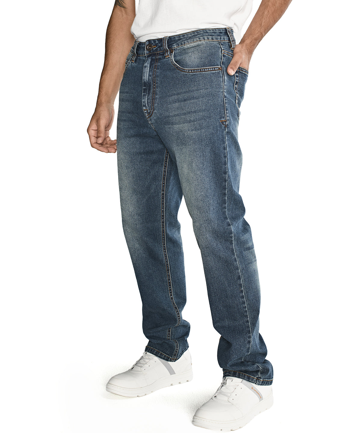 Jeans Triblend Stretch Den Para Hombre Color Gris-6