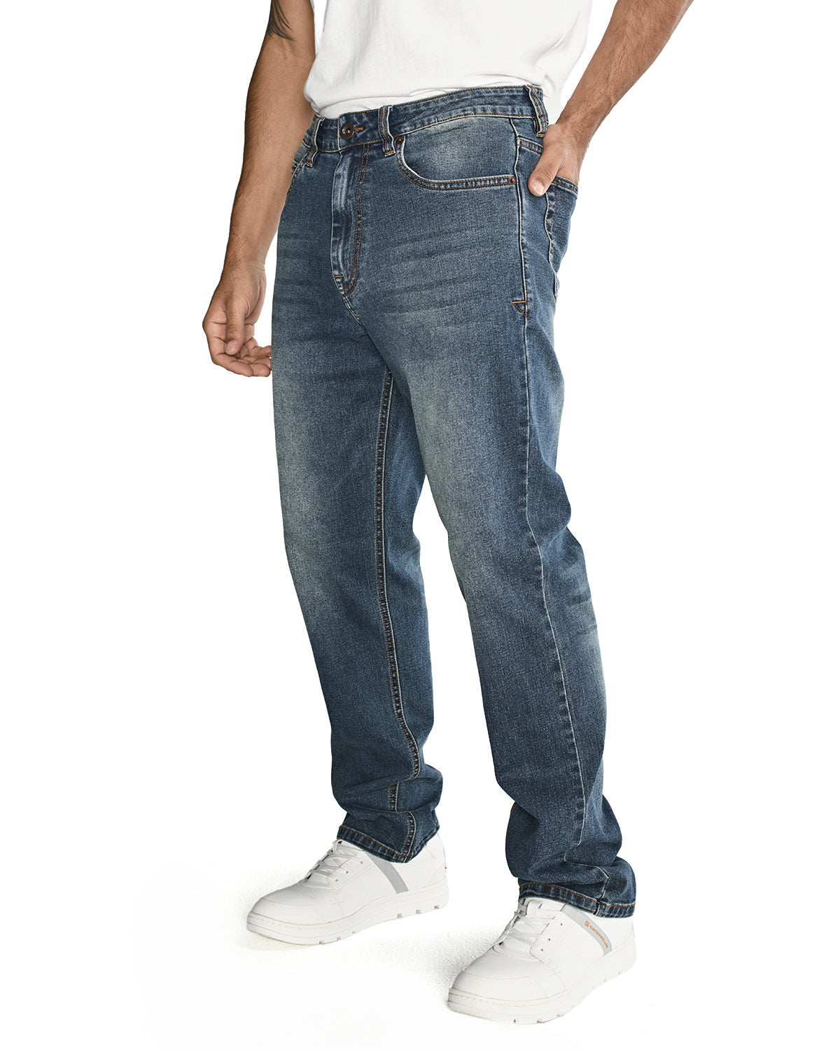 Jeans Triblend Stretch Den Para Hombre Color Gris-6