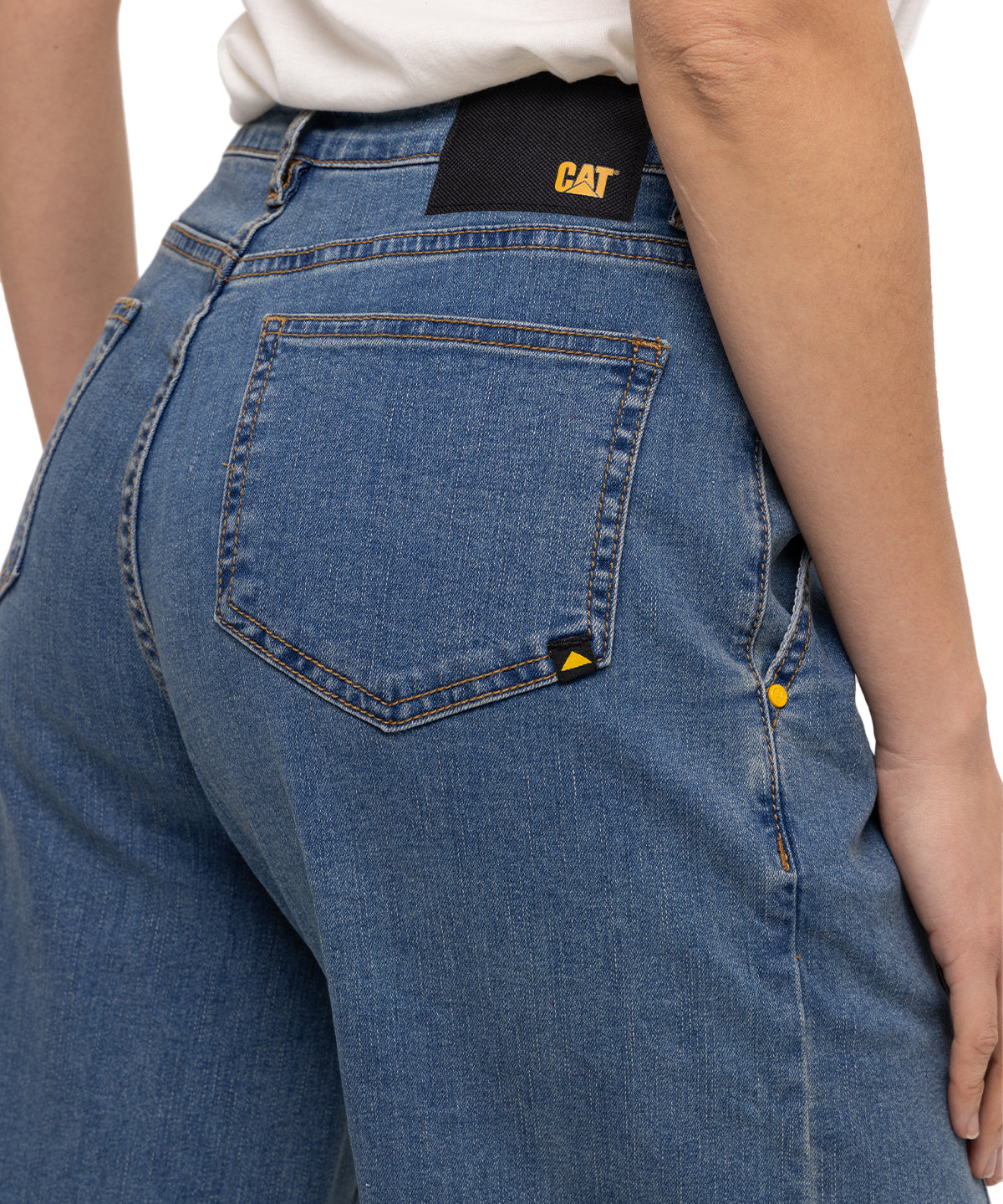 Jeans Stretch Denim Cargo Para Mujer Color Beige-4