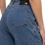 Jeans Stretch Denim Cargo Para Mujer Color Beige-4