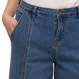 Jeans Stretch Denim Cargo Para Mujer Color Beige-5