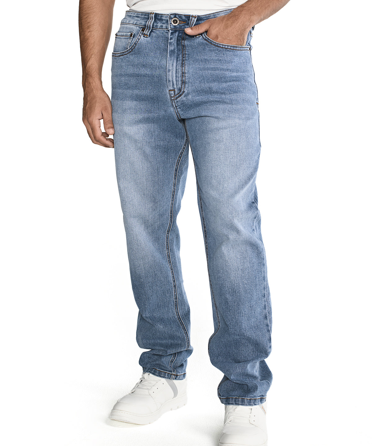Pantalón Eco Stretch Denim St Para Hombre Color Beige-4