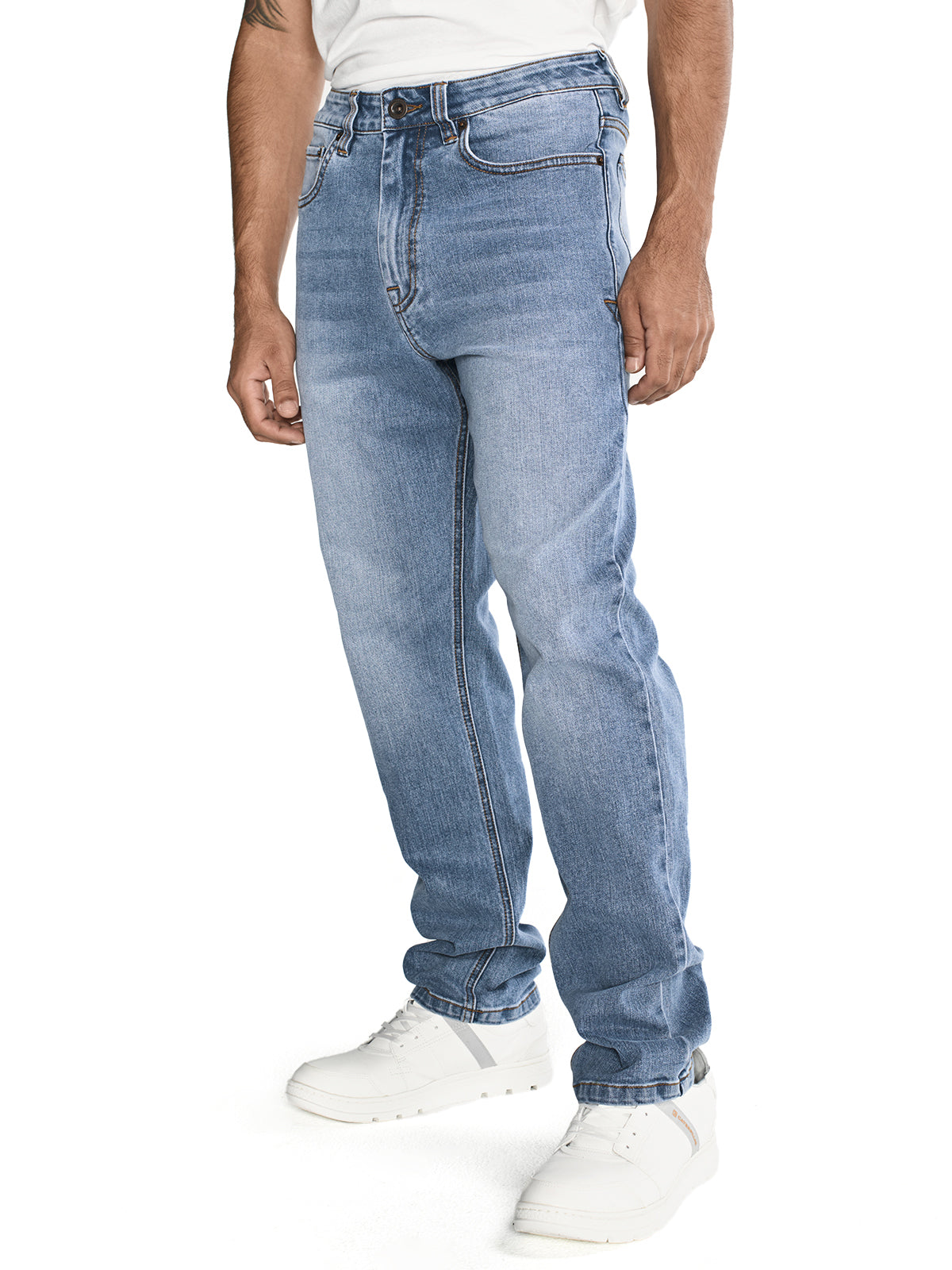 Pantalón Eco Stretch Denim St Para Hombre Color Beige-5