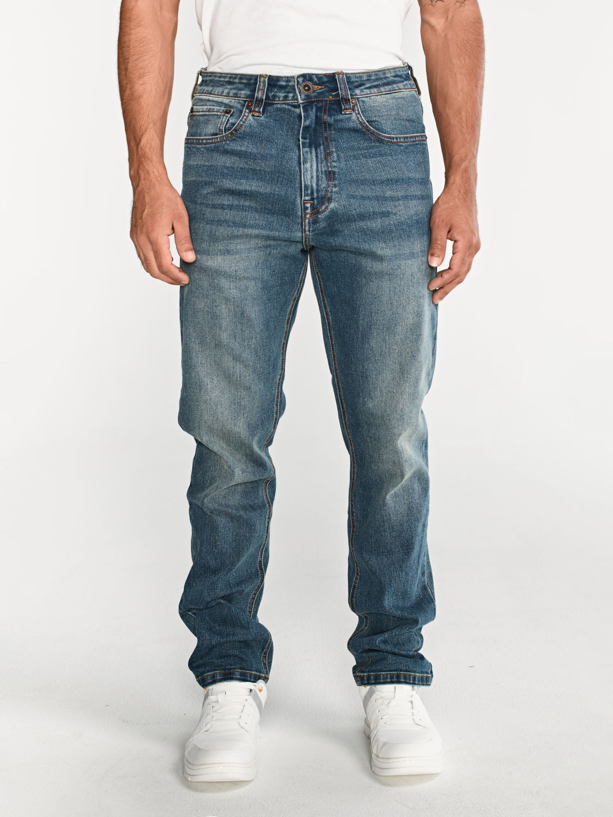 Pantalón Eco Stretch Denim St Para Hombre Color Gris-1