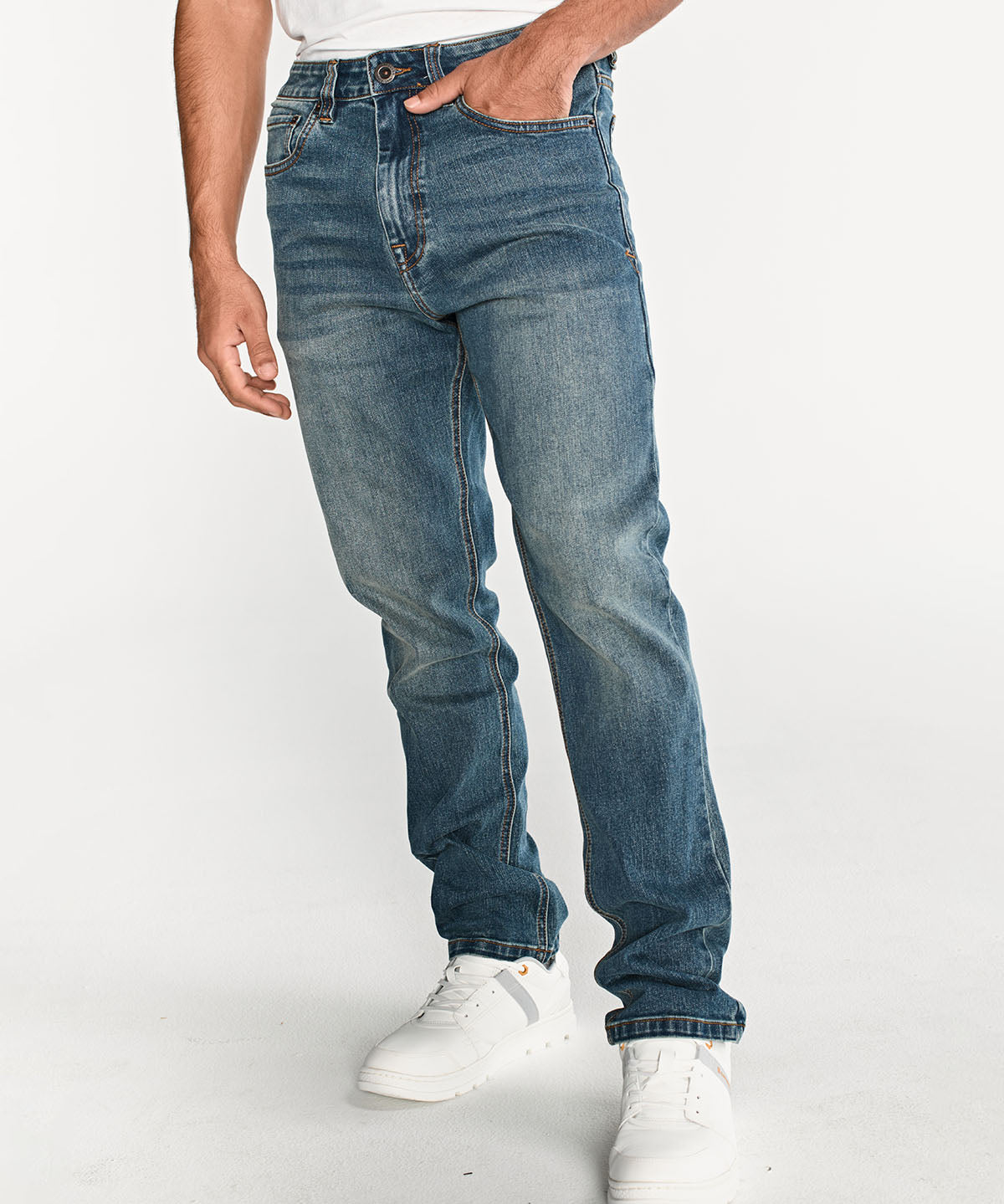 Pantalón Eco Stretch Denim St Para Hombre Color Gris-3