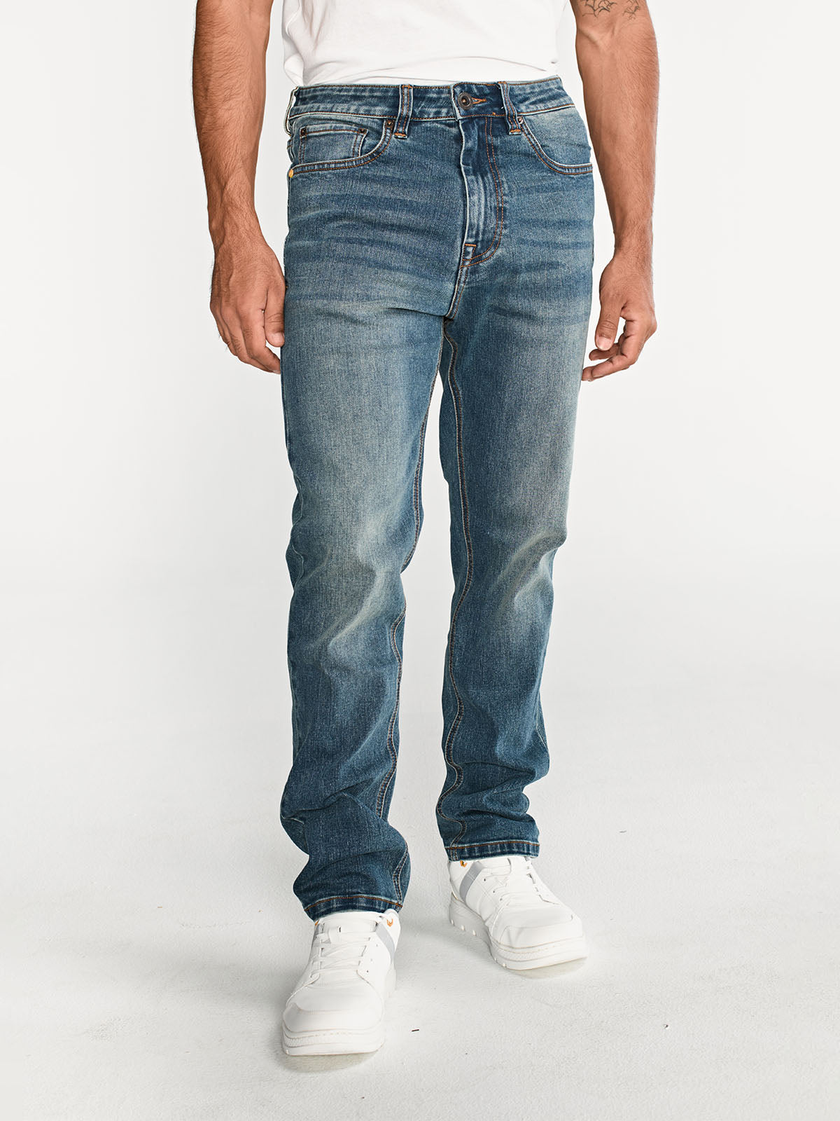 Pantalón Eco Stretch Denim St Para Hombre Color Gris-4