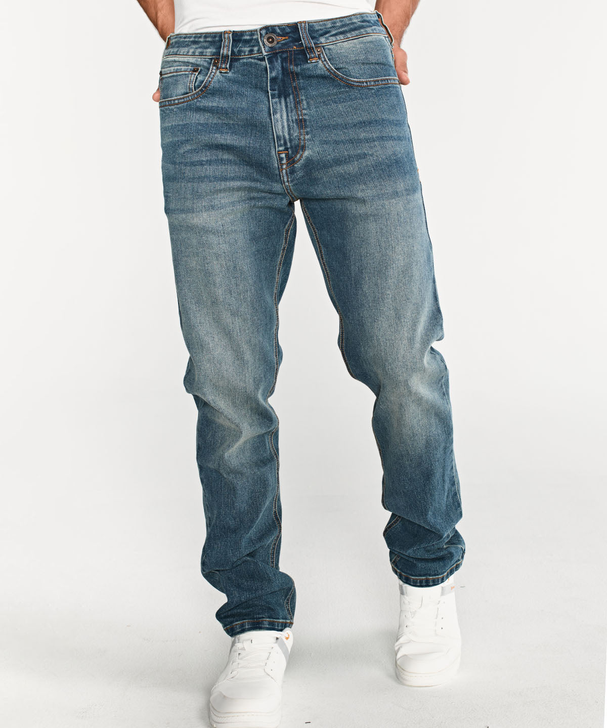 Pantalón Eco Stretch Denim St Para Hombre Color Gris-5