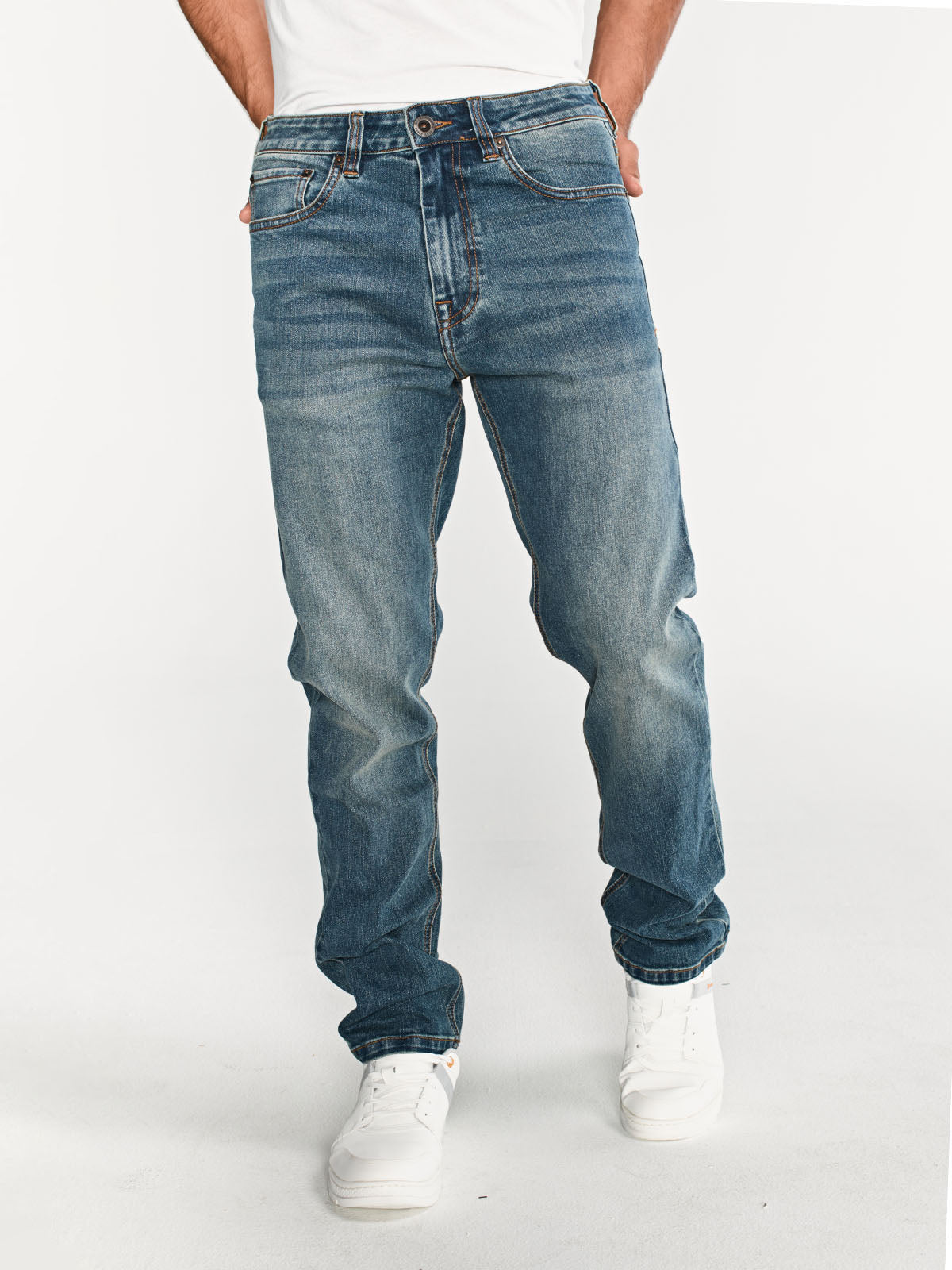 Pantalón Eco Stretch Denim St Para Hombre Color Gris-5