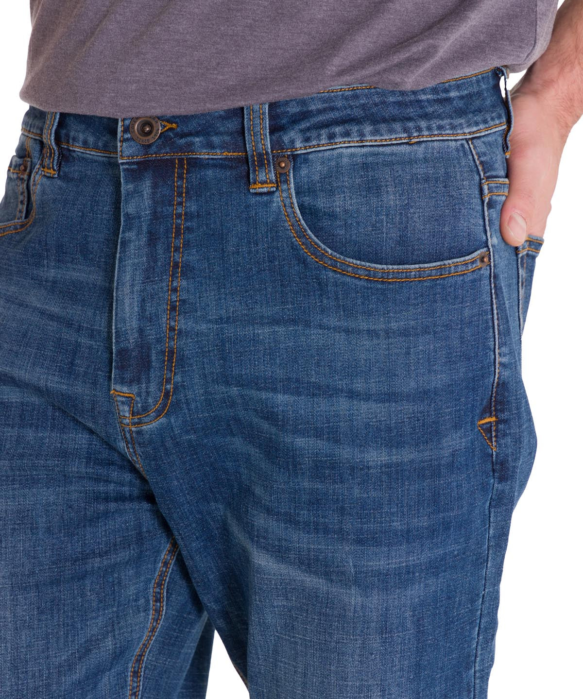 Pantalón Coolmax Denim Slim Para Hombre Color Gris-4