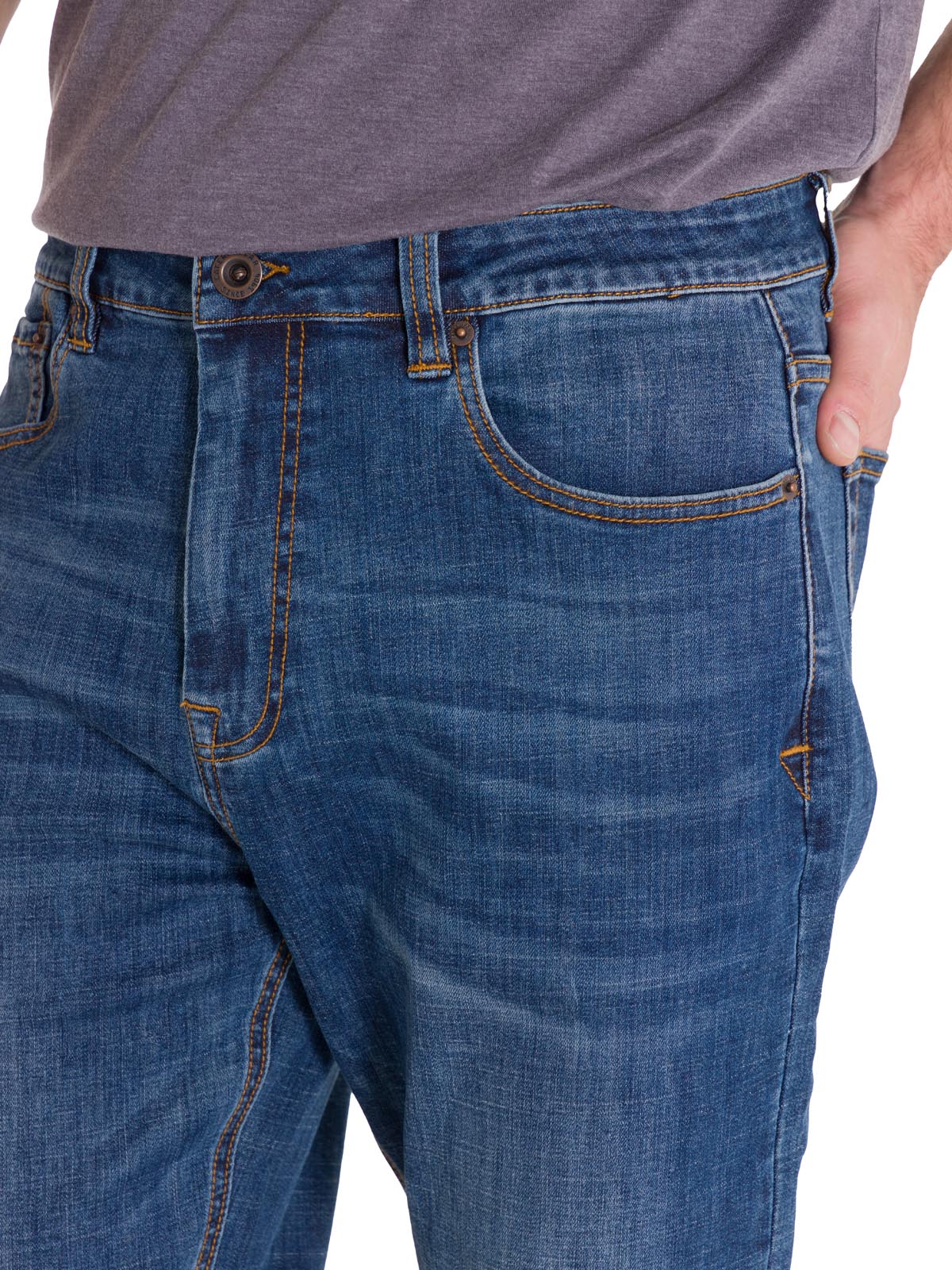 Pantalón Coolmax Denim Slim Para Hombre Color Gris-4
