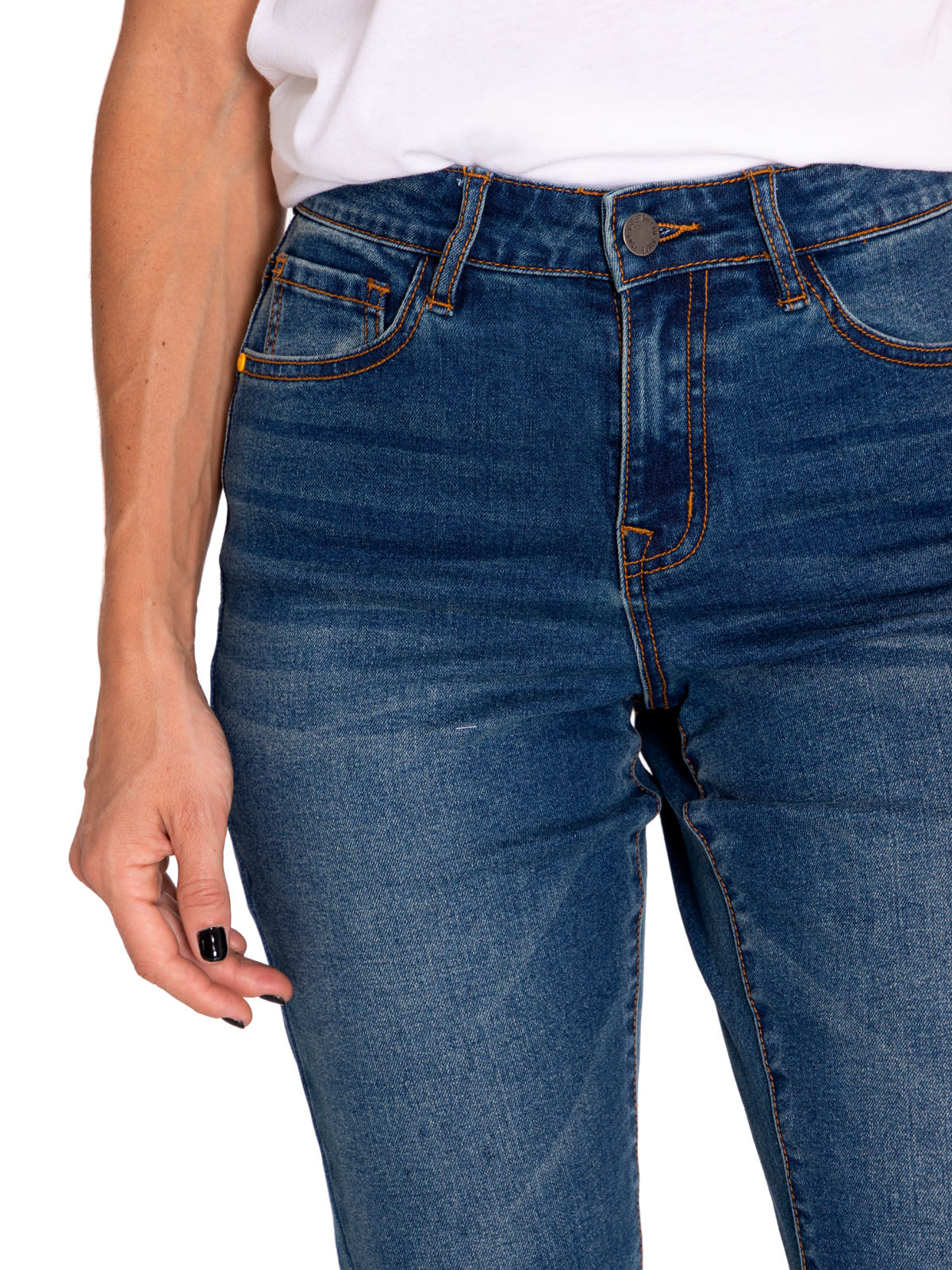 Jeans Triblend Stretch Den Para Mujer Color Azul-4