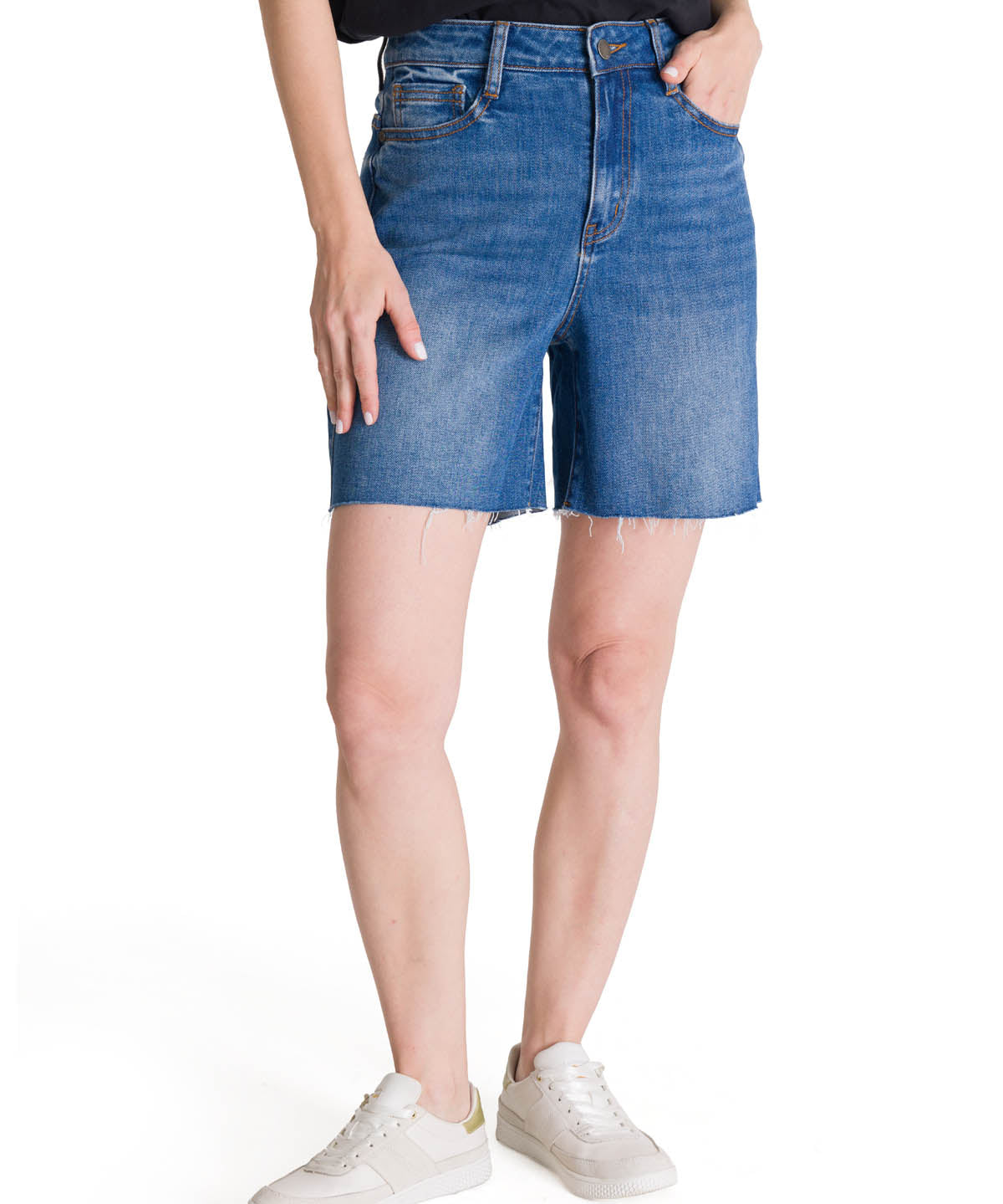 Short Denim High Rise Cowb Para Mujer Color Azul-1