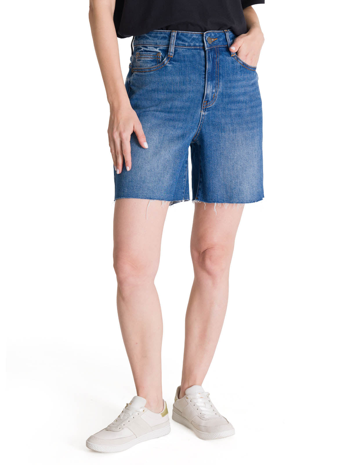 Short Denim High Rise Cowb Para Mujer Color Azul-1