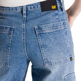 Pantalón Denim Relaxed Cargo Para Mujer Color Azul-5