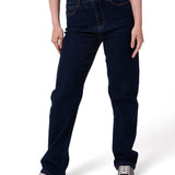 Pantalón Denim High-Rise Stra Para Mujer Color Azul-1
