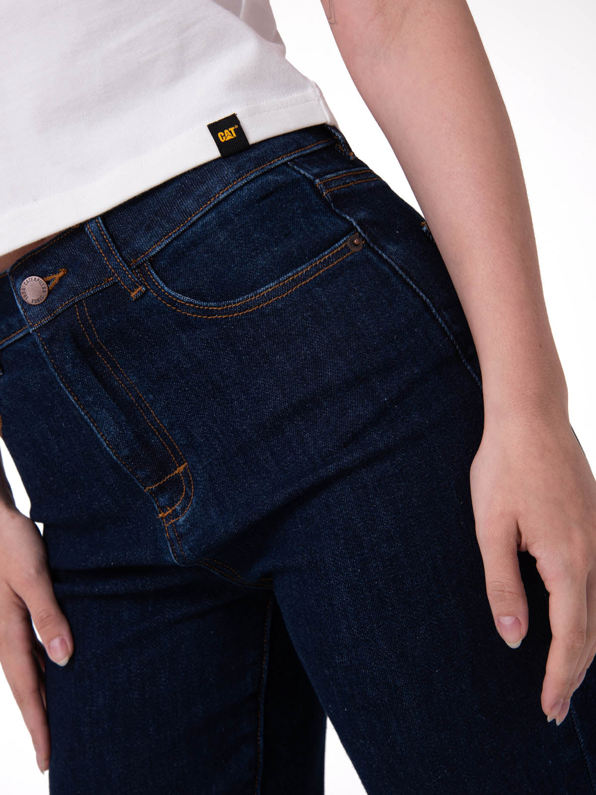 Pantalón Denim High-Rise Stra Para Mujer Color Azul-3