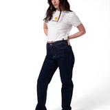 Pantalón Denim High-Rise Stra Para Mujer Color Azul-5