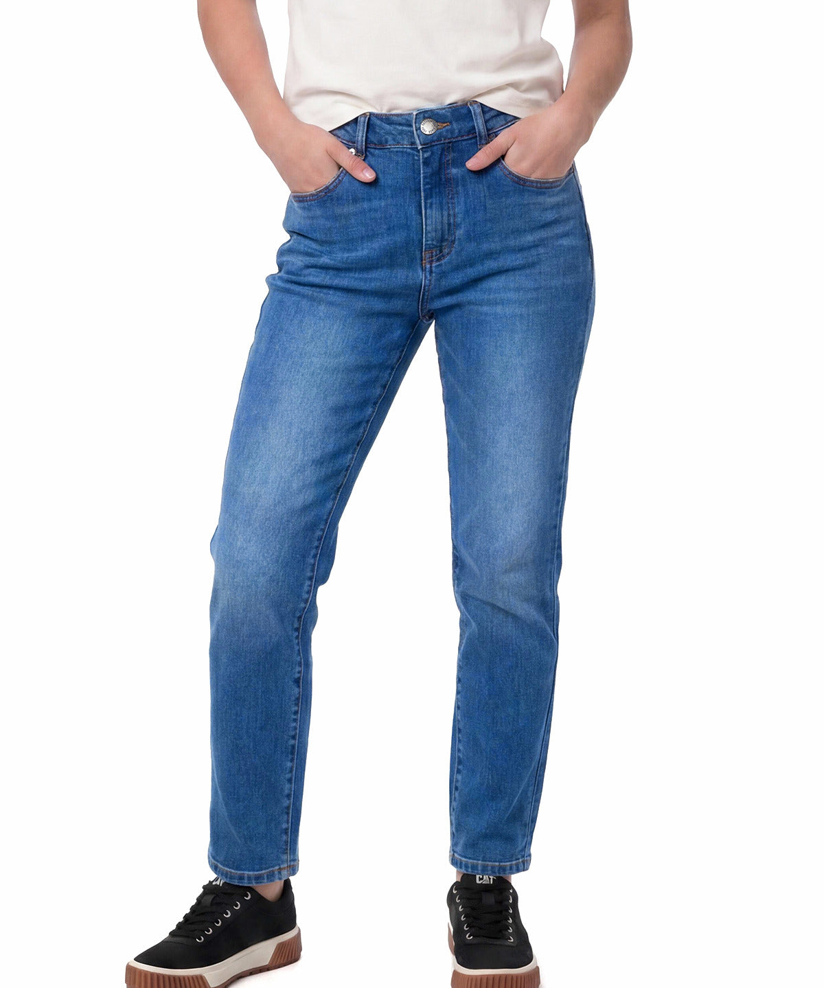 Pantalón Denim High-Rise Str Para Mujer Color Azul-1