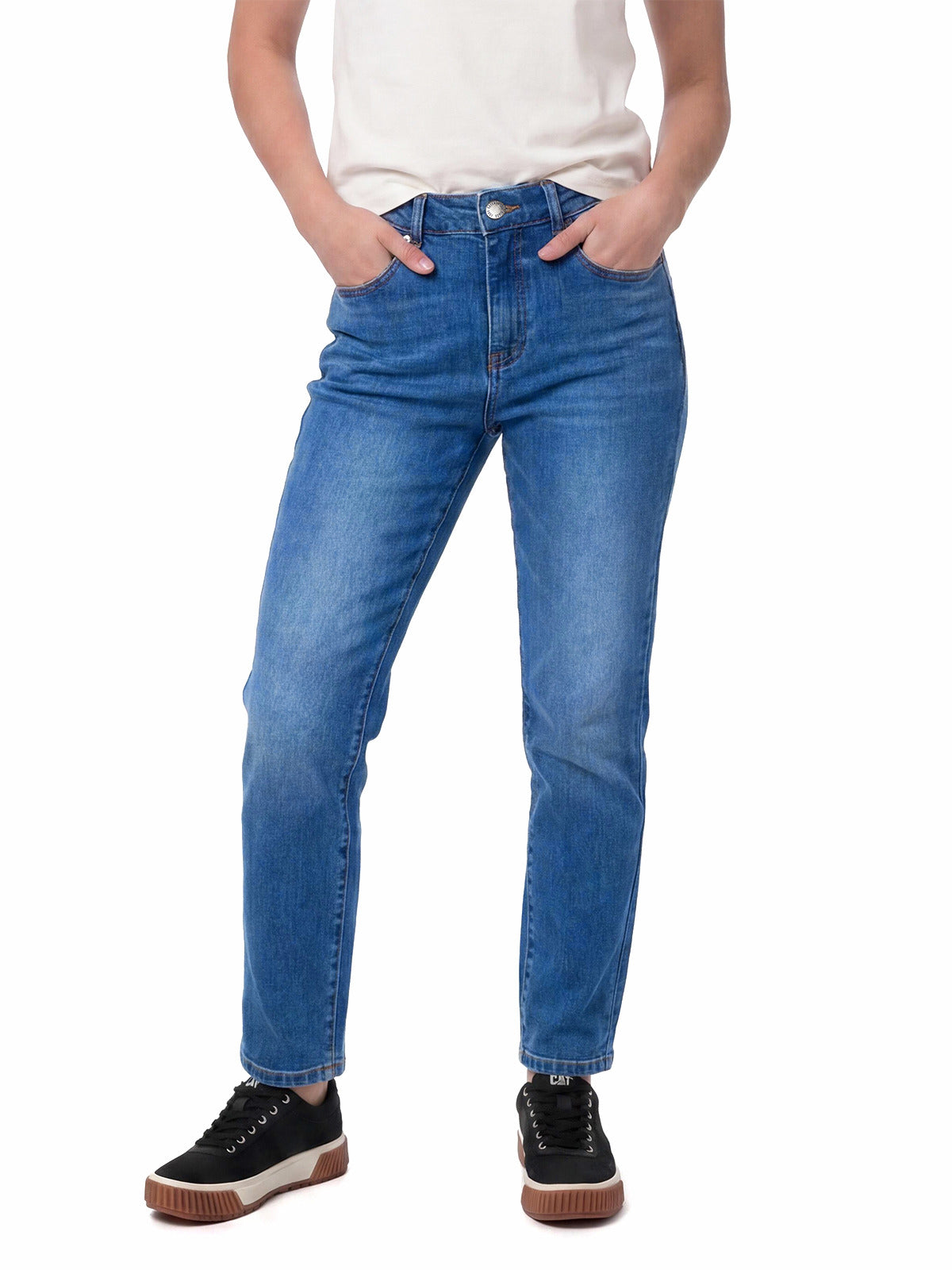 Pantalón Denim High-Rise Str Para Mujer Color Azul-1